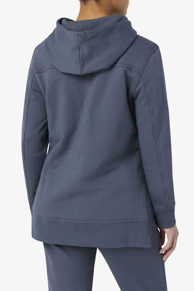 Grey Blue Women's FILA Maddox Hoodie | USA-15673