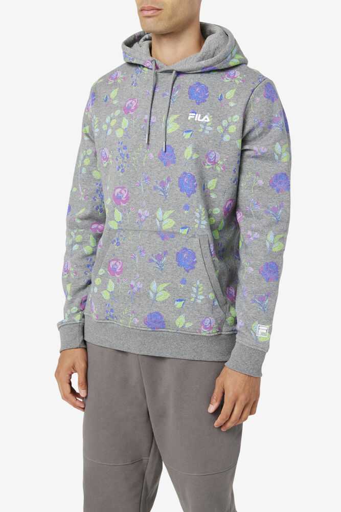 Grey Flower Men's FILA Ashokane Hoodie | USA-863512