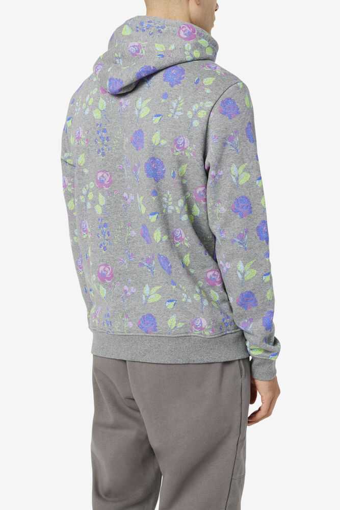 Grey Flower Men's FILA Ashokane Hoodie | USA-863512