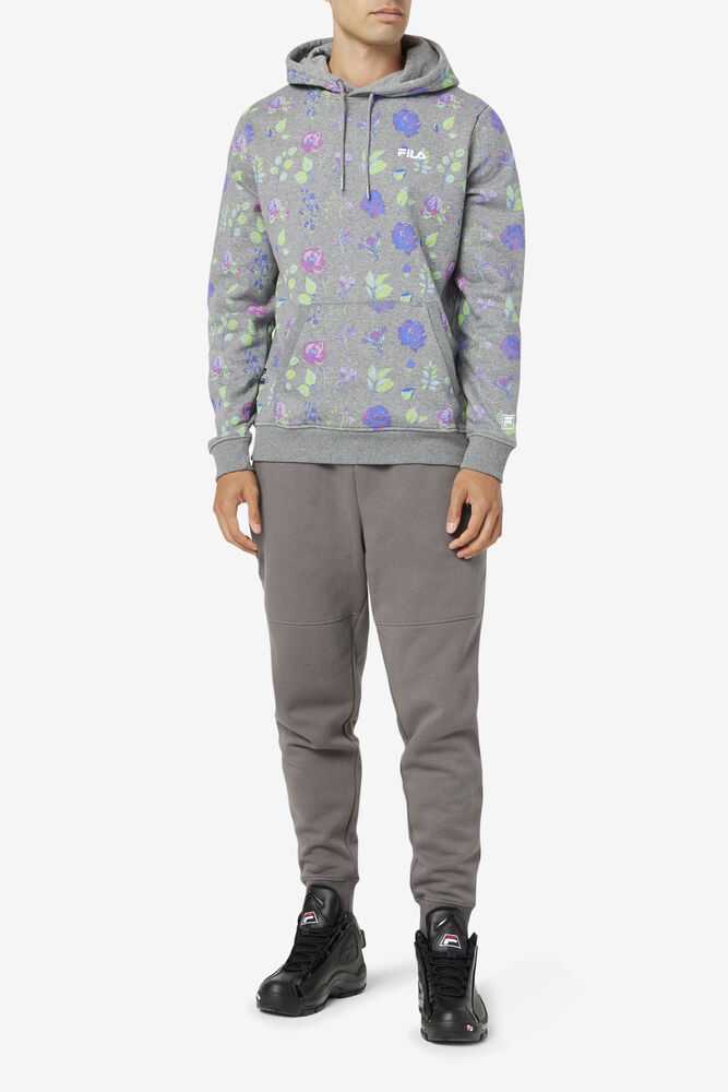 Grey Flower Men's FILA Ashokane Hoodie | USA-863512