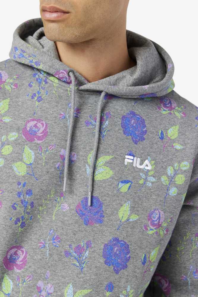 Grey Flower Men's FILA Ashokane Hoodie | USA-863512