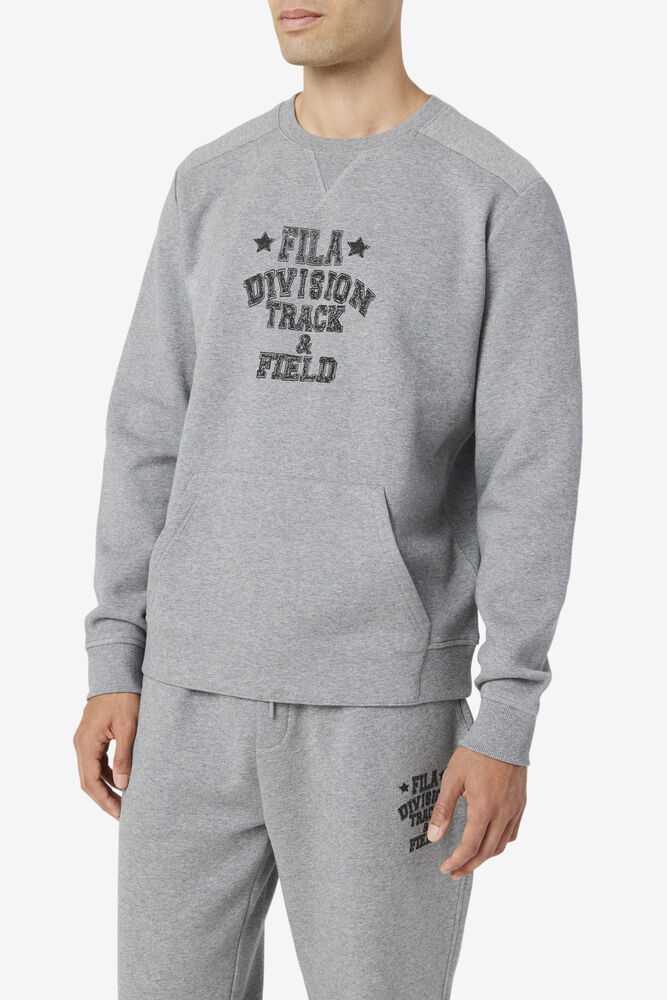 Grey Men's FILA Juddah Sweatshirt | USA-923147