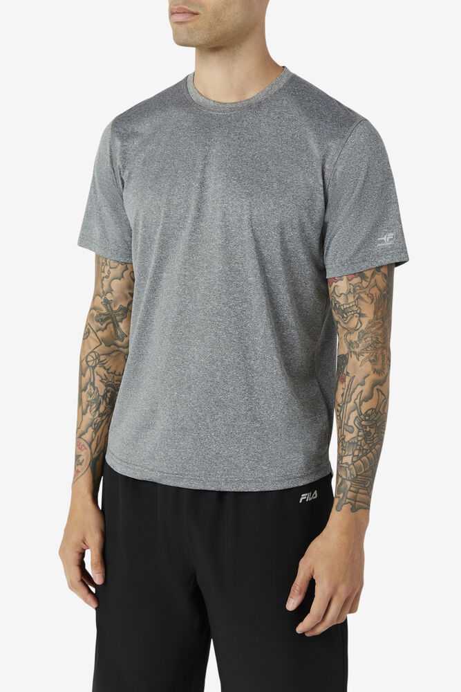 Grey Men's FILA Pickleball Scallop Hem T-shirts | USA-16091