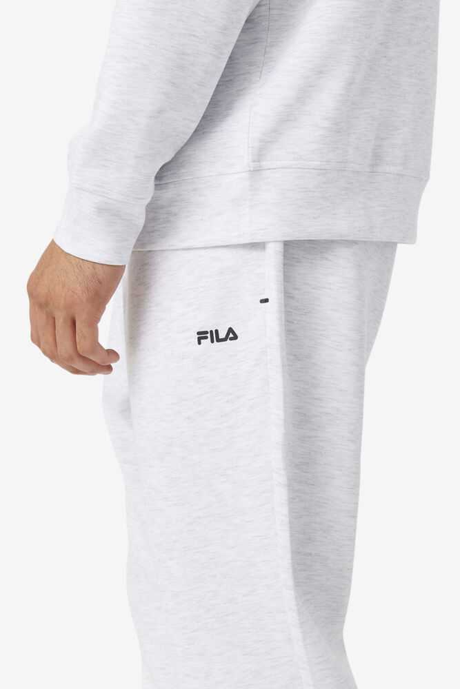 Grey White Men's FILA Himmat Joggers | USA-802163