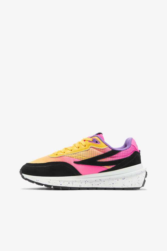 Lemon Pink Black Women's FILA Renno Sneakers | USA-15793