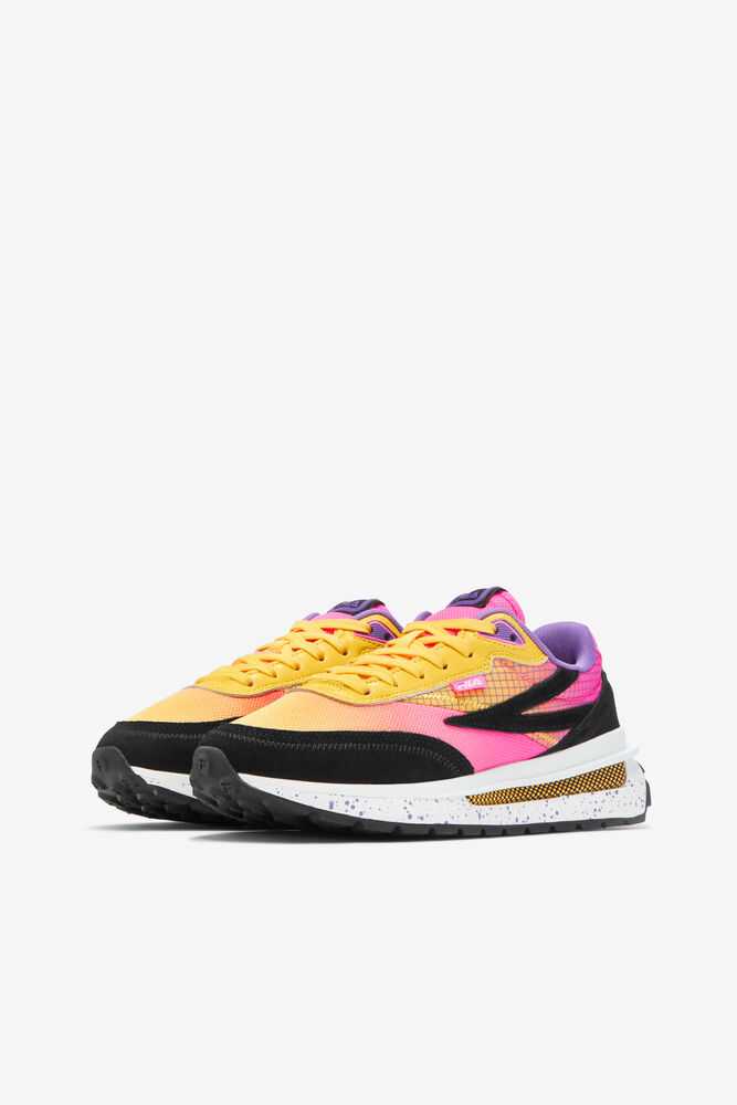 Lemon Pink Black Women's FILA Renno Sneakers | USA-15793