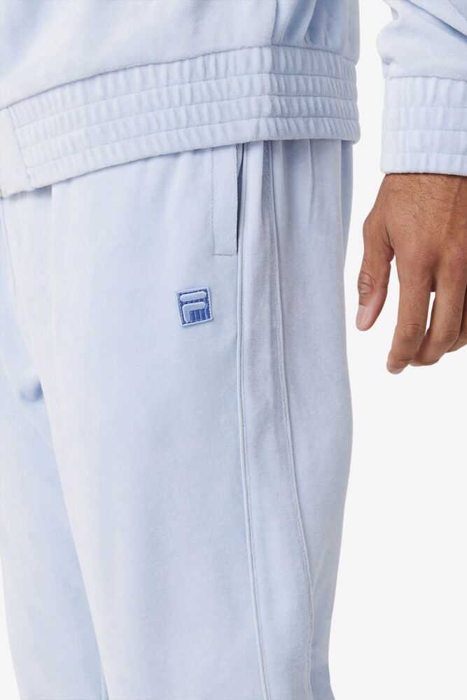 Light Blue Men's FILA Deverall Velour Pants | USA-132450