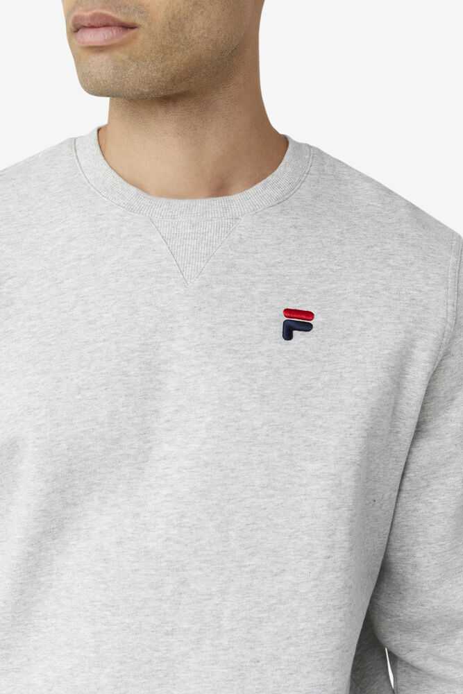 Light Grey Men's FILA Kieve Sweatshirt | USA-549162