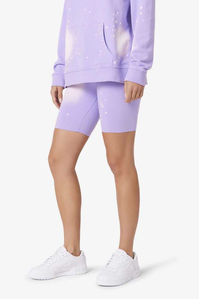 Light Purple White Women's FILA Taima Biker Shorts | USA-15617