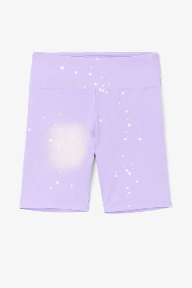 Light Purple White Women\'s FILA Taima Biker Shorts | USA-15617