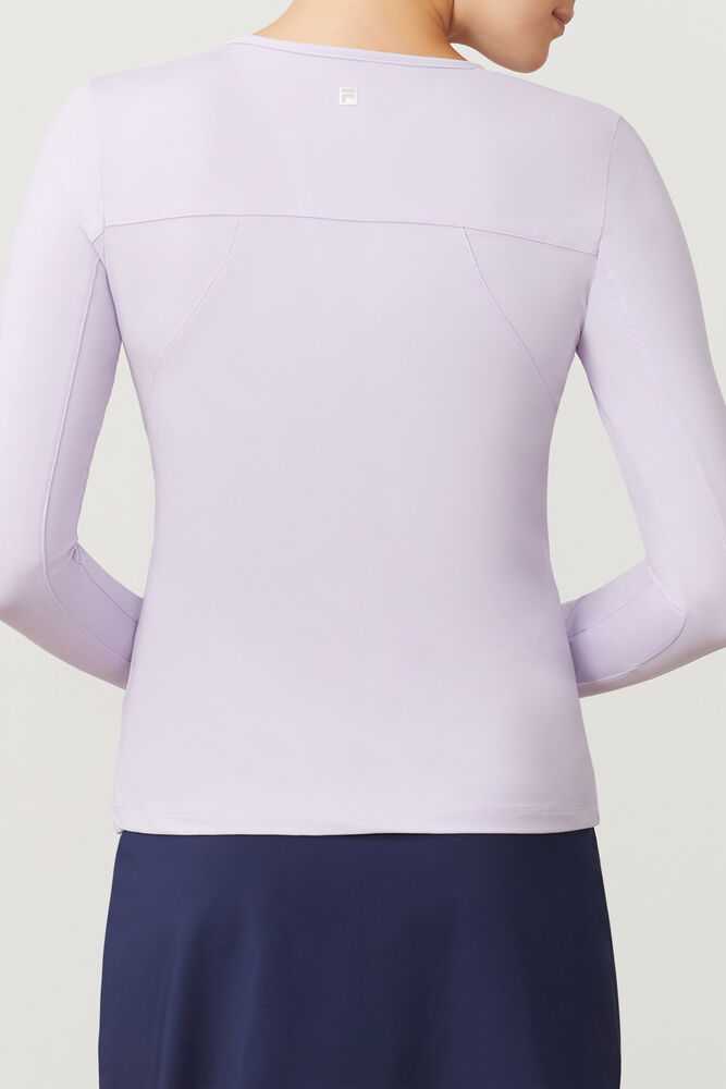 Light Purple Women's FILA Uv Blocker Tennis Shirts | USA-15246