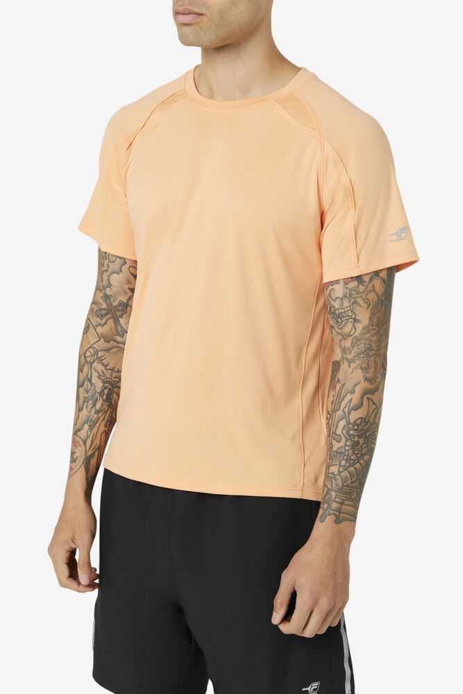 Light Yellow Men's FILA Pickleball Sleeve T-shirts | USA-16098