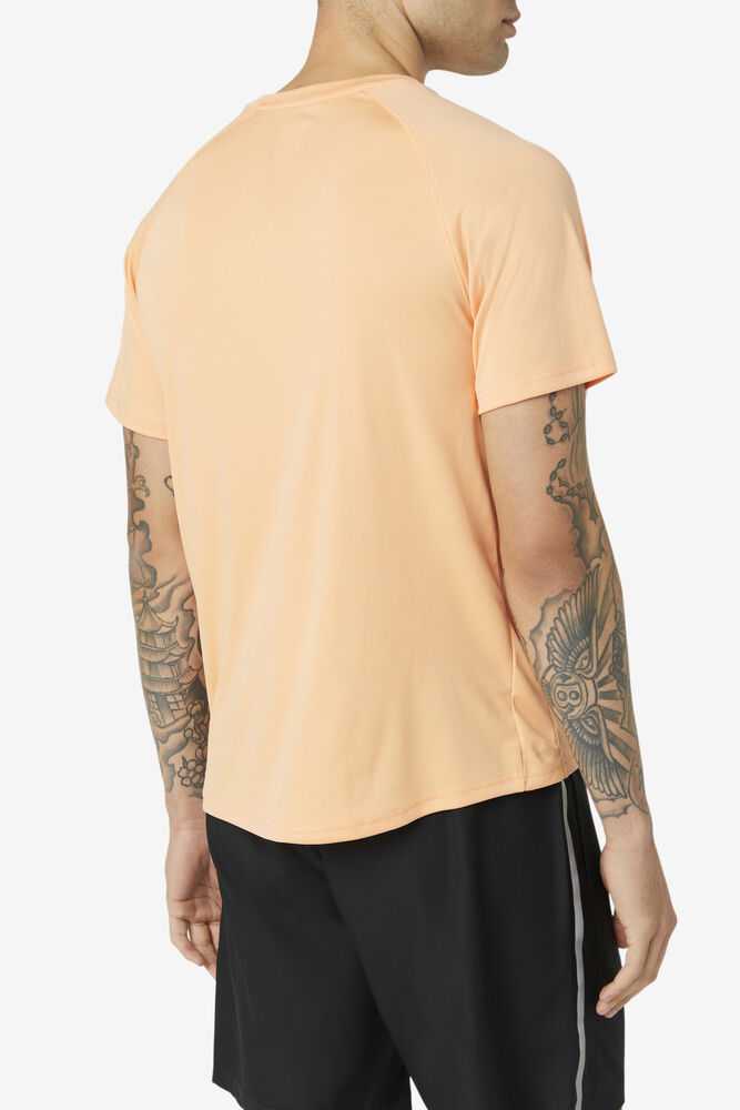 Light Yellow Men's FILA Pickleball Sleeve T-shirts | USA-16098