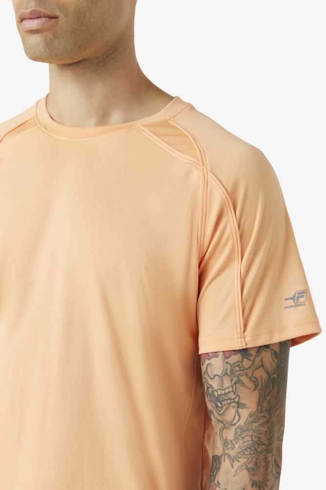 Light Yellow Men's FILA Pickleball Sleeve T-shirts | USA-16098