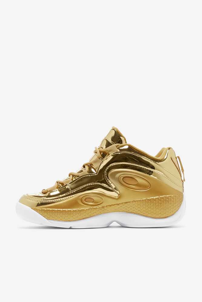 Metal Gold Metal Gold Metal Gold Women's FILA Grant Hill 3 Sneakers | USA-15795