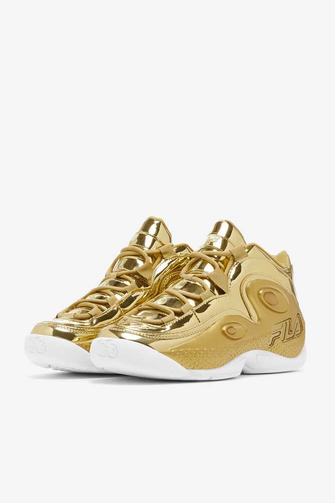 Metal Gold Metal Gold Metal Gold Women's FILA Grant Hill 3 Sneakers | USA-15795