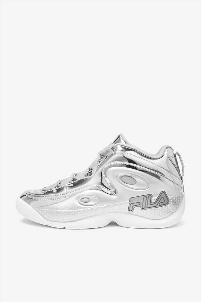 Metal Silver Metal Silver Metal Silver Men's FILA Grant Hill 3 Sneakers | USA-509346