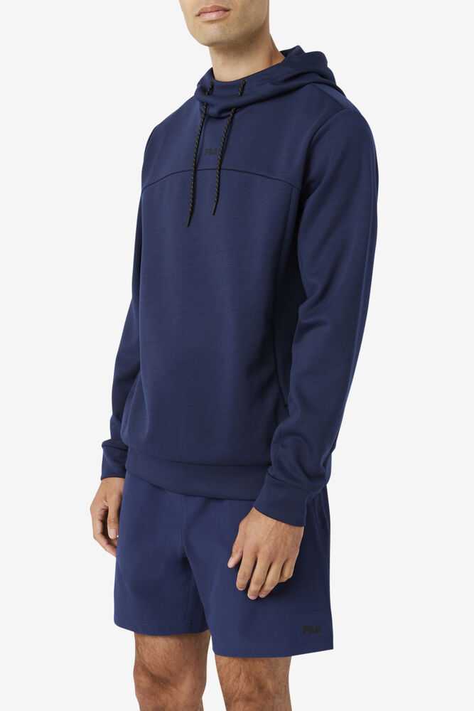 Navy Black Men's FILA Aadheen Hoodie | USA-457312