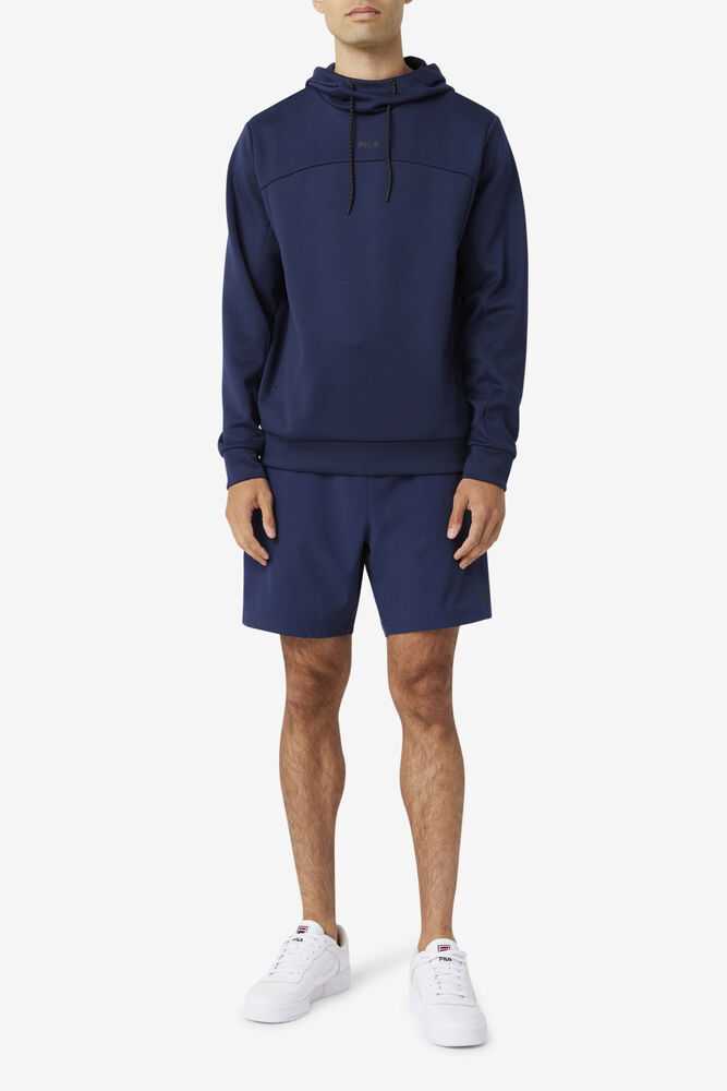 Navy Black Men's FILA Aadheen Hoodie | USA-457312