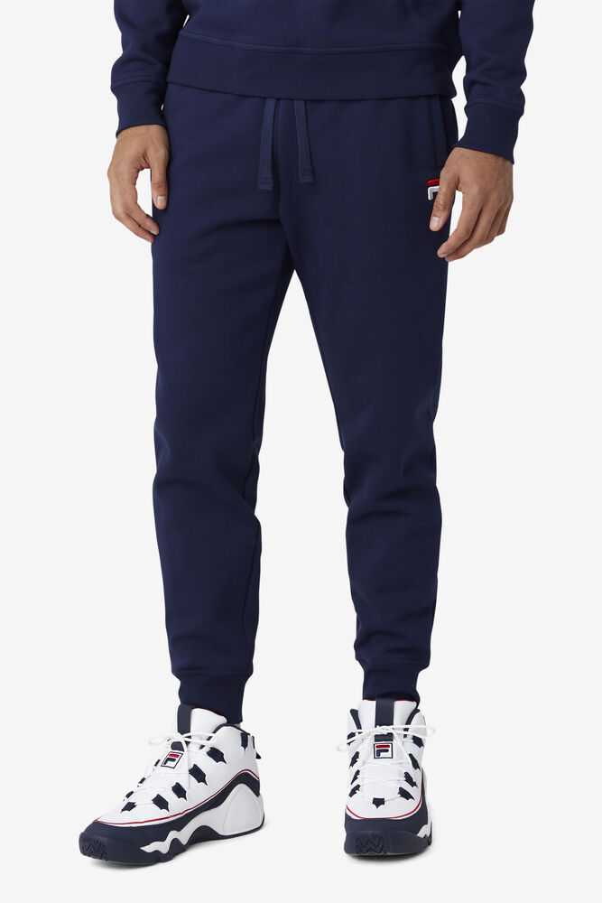 Navy Men's FILA Chardon Fleece Joggers | USA-16178