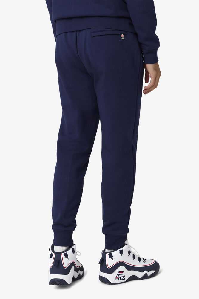 Navy Men's FILA Chardon Fleece Joggers | USA-16178