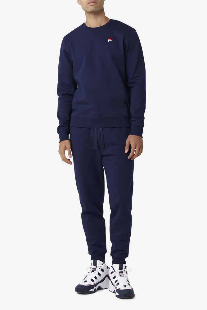 Navy Men's FILA Chardon Fleece Joggers | USA-16178