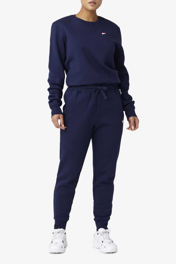 Navy Men's FILA Chardon Fleece Joggers | USA-16178