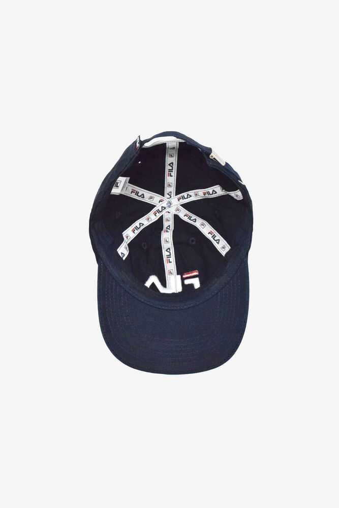 Navy Men's FILA Embroidered Baseball Cap | USA-16148