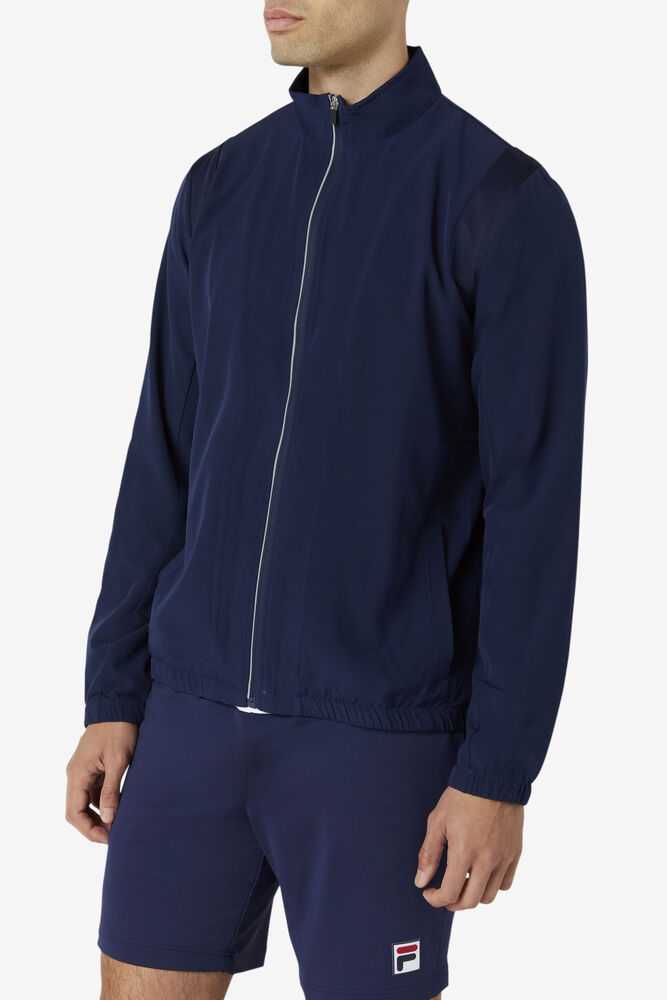 Navy Men's FILA Essentials Tennis Jackets | USA-15956