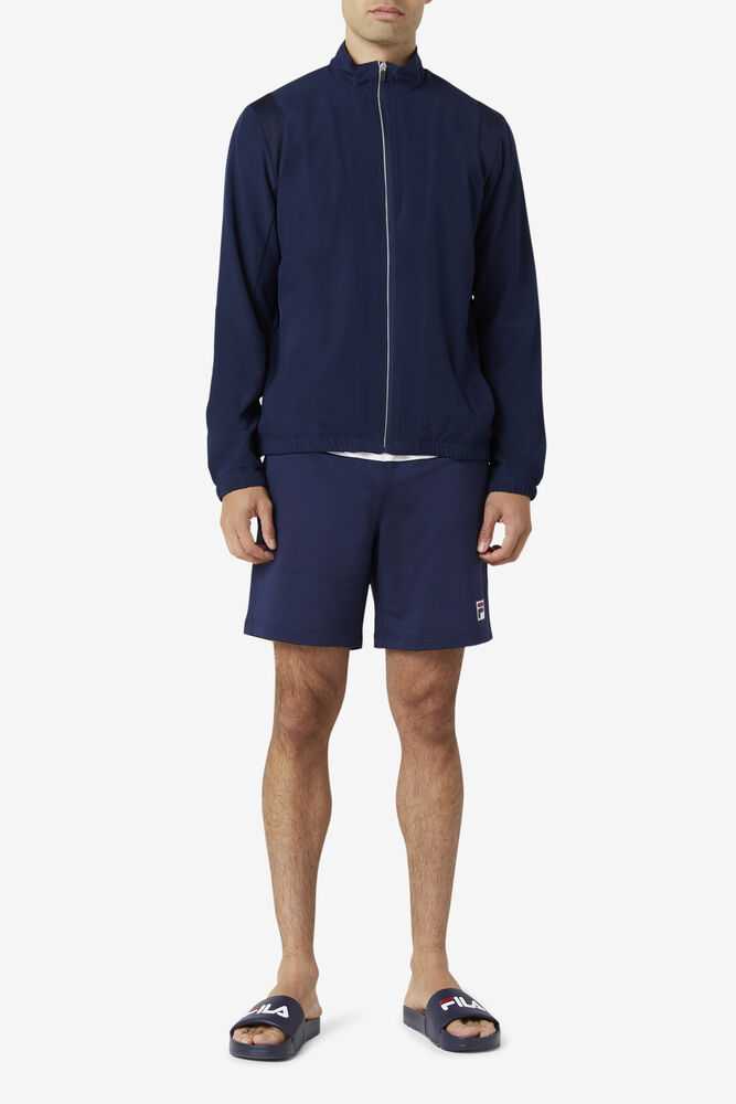 Navy Men's FILA Essentials Tennis Jackets | USA-15956