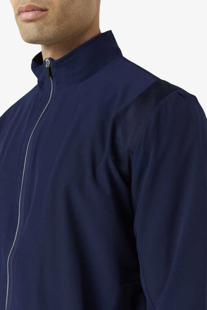 Navy Men's FILA Essentials Tennis Jackets | USA-15956