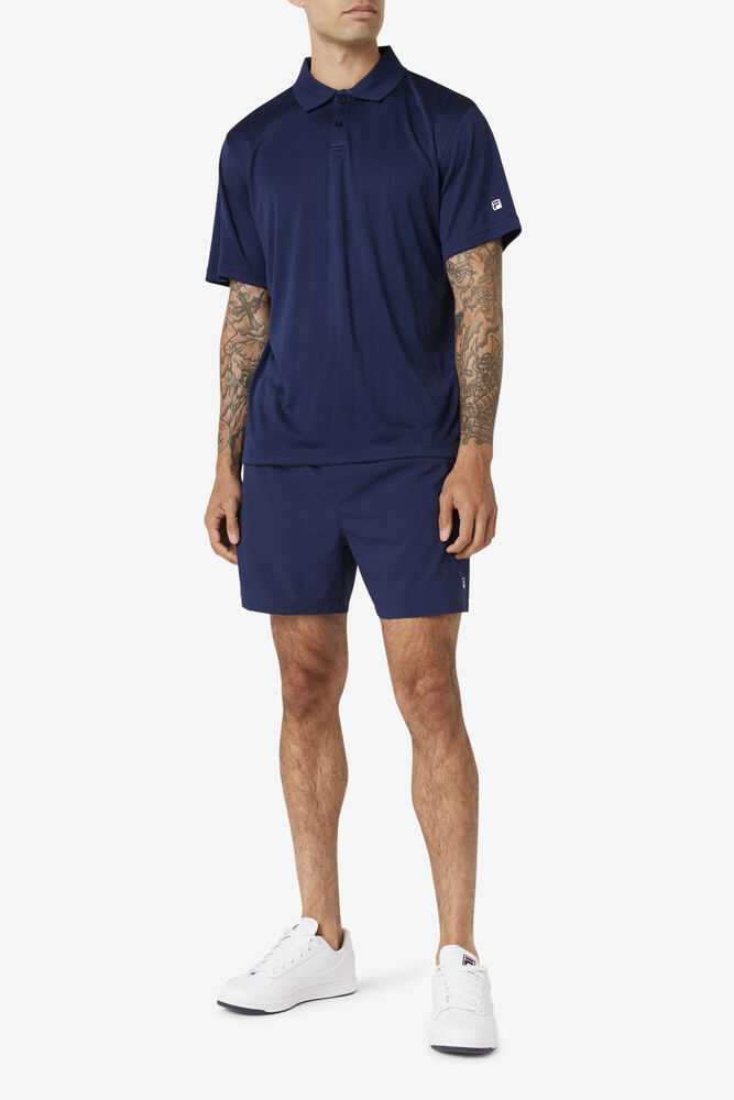 Navy Men's FILA Essentials Tennis Polo | USA-16035