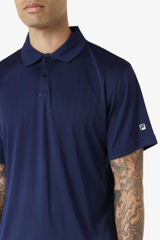 Navy Men's FILA Essentials Tennis Polo | USA-16035