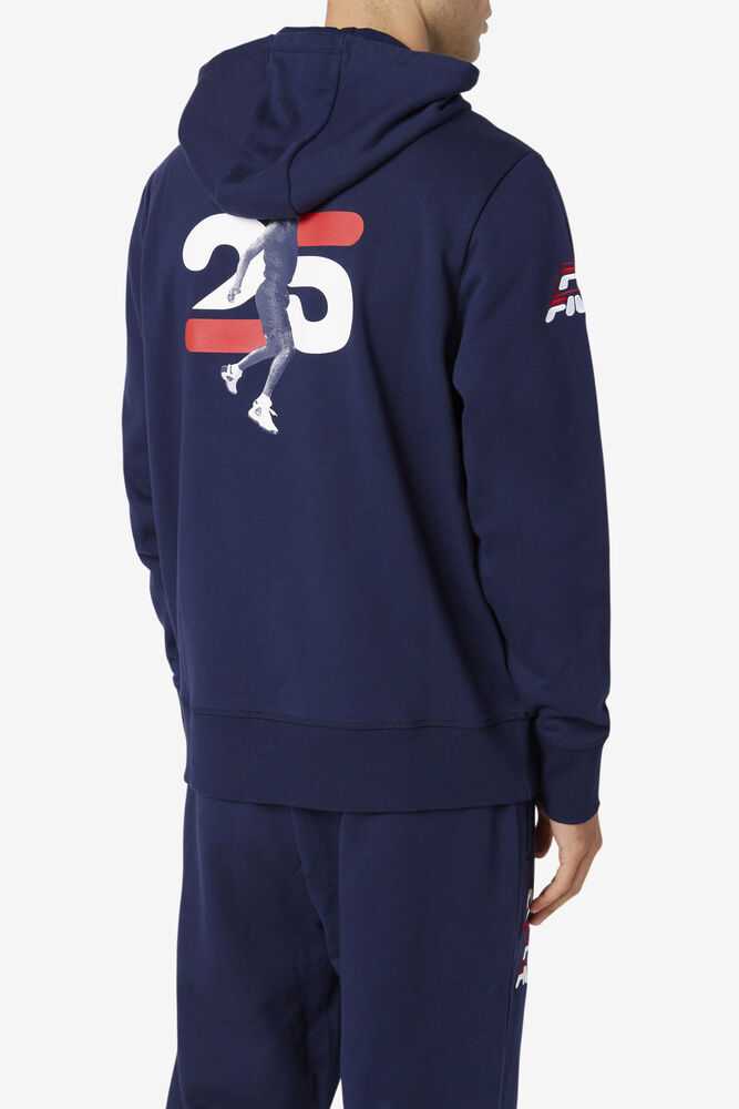 Navy Men's FILA Grant Hill Lazarus Hoodie | USA-208739