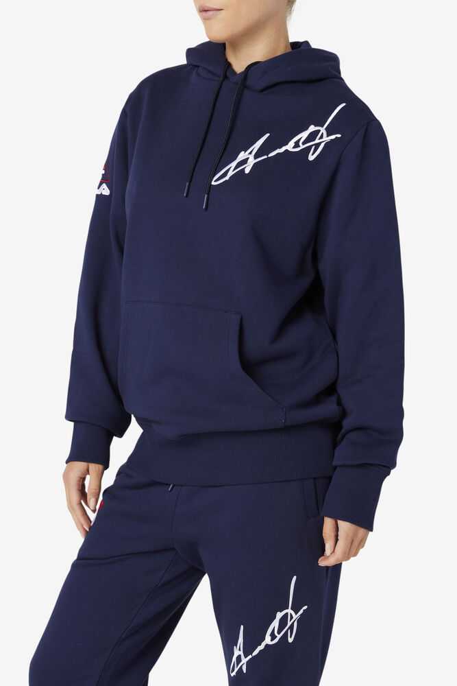 Navy Men's FILA Grant Hill Lazarus Hoodie | USA-208739