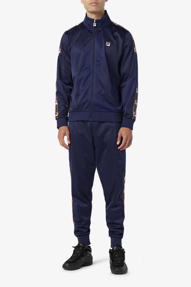 Navy Men's FILA Jaxson Track Pants | USA-170698