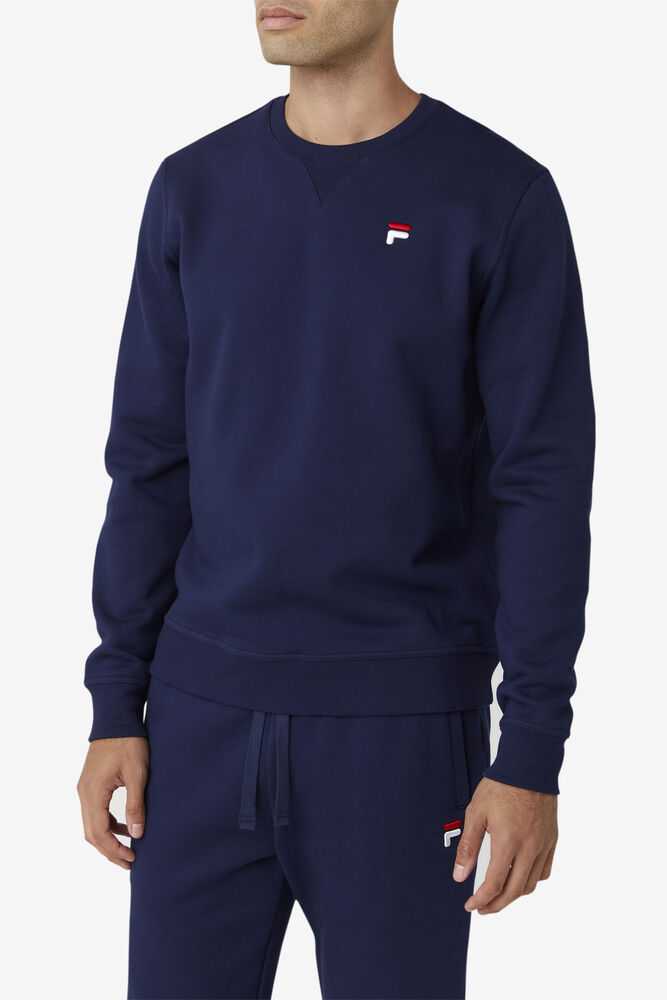 Navy Men's FILA Kieve Sweatshirt | USA-430921