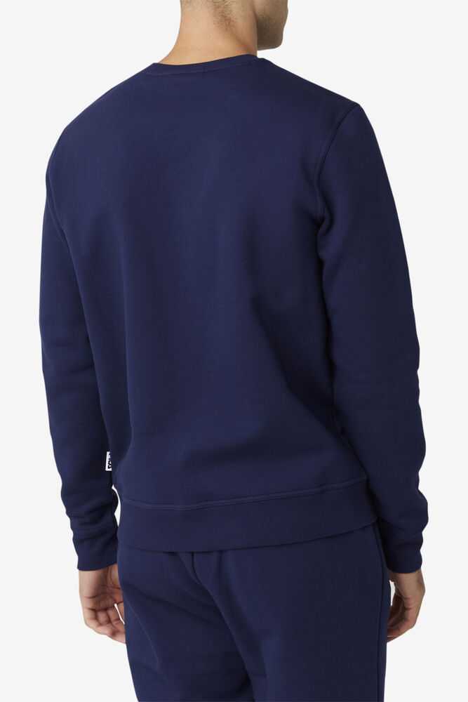 Navy Men's FILA Kieve Sweatshirt | USA-430921