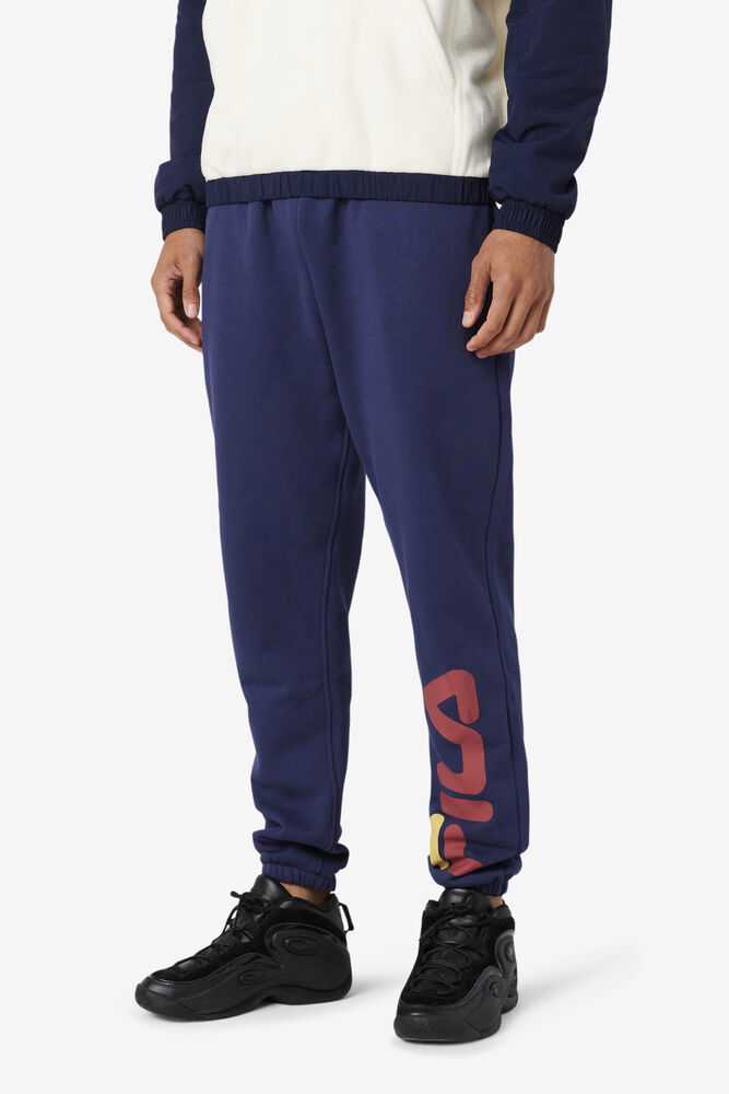 Navy Men's FILA Sunday Fleece Joggers | USA-206917