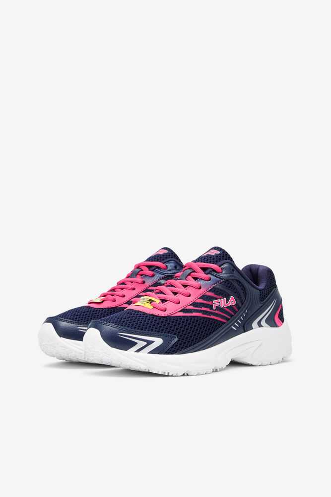 Navy Pink Metal Silver Women's FILA Memory Starform Slip Resistant Shoes | USA-15143