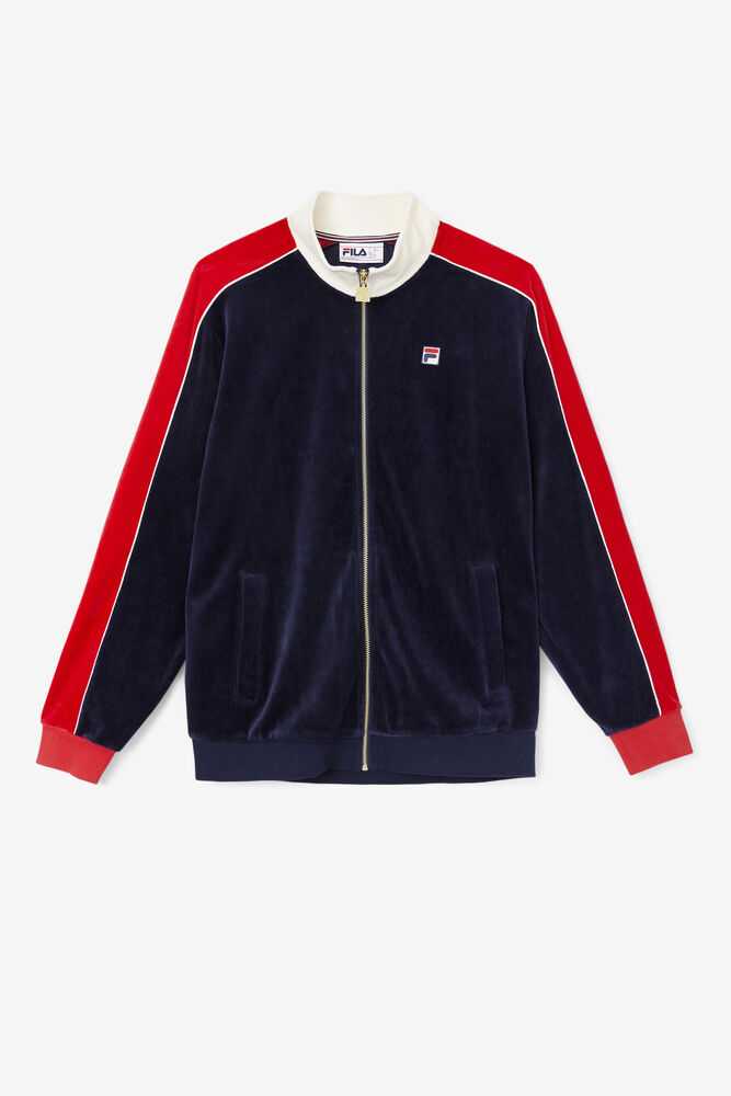 Navy Red Men\'s FILA Cima Track Jackets | USA-259387