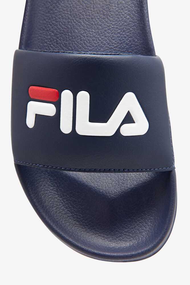 Navy Red White Women's FILA Drifter Flip Flops | USA-15098