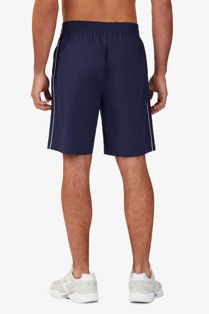 Navy White Men's FILA 110 Year Collection Tennis Shorts | USA-15975