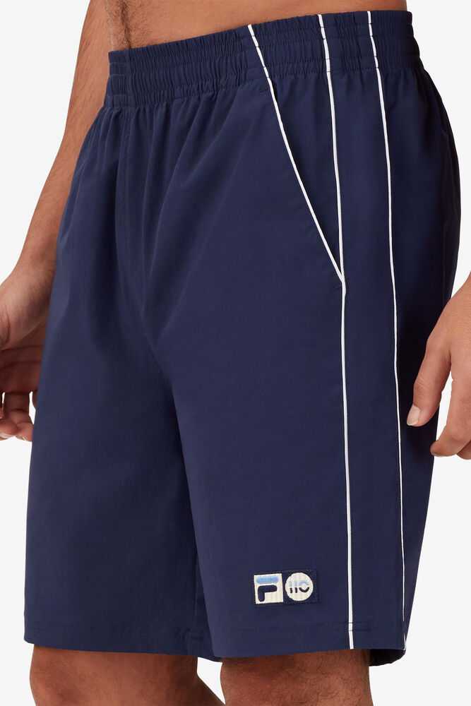 Navy White Men's FILA 110 Year Collection Tennis Shorts | USA-15975