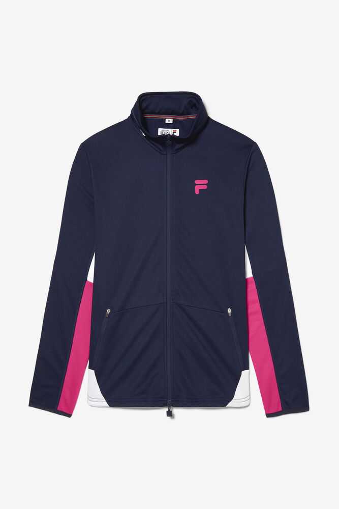 Navy White Men\'s FILA Bevans Tennis Jackets | USA-15959