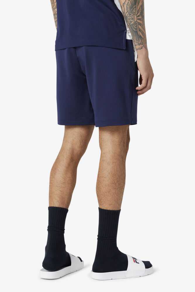 Navy White Men's FILA Legends Tennis Shorts | USA-15998