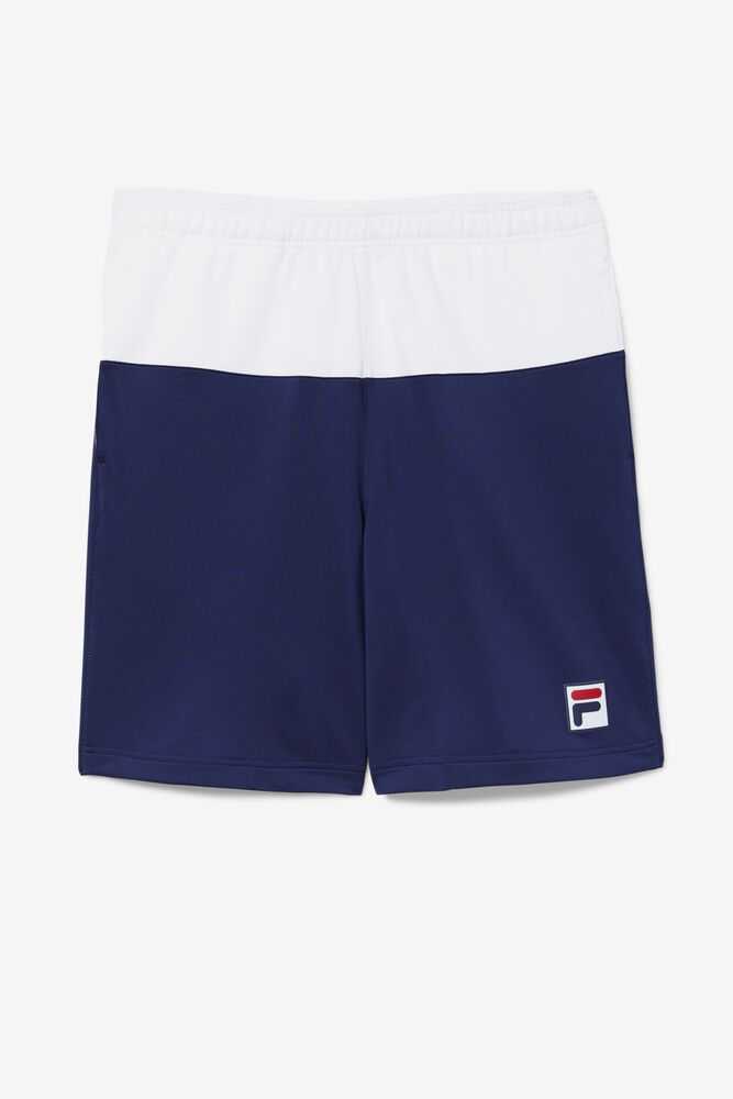 Navy White Men\'s FILA Legends Tennis Shorts | USA-15998