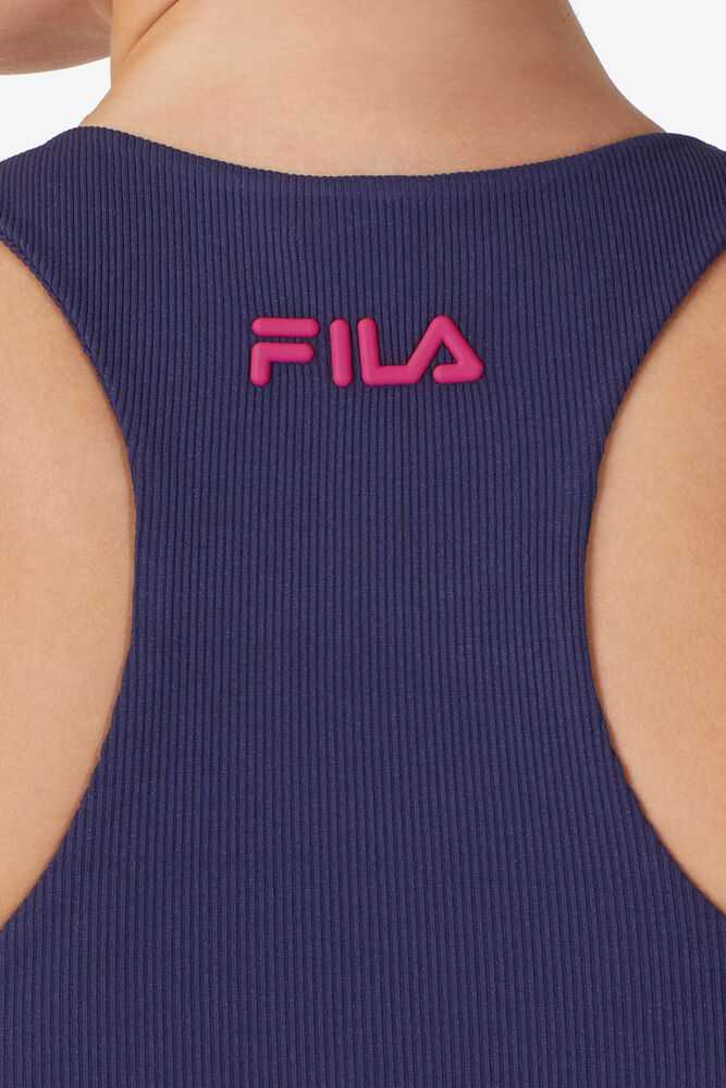 Navy Women's FILA Baseline Tennis Tank Top | USA-15293