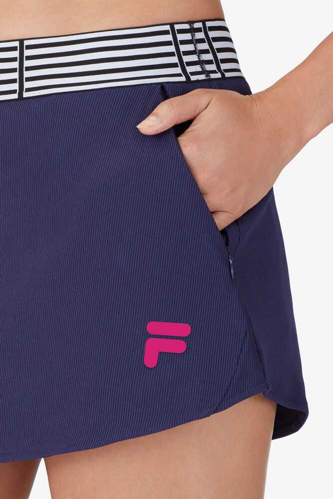 Navy Women's FILA Bevans Tennis Skirts | USA-15228