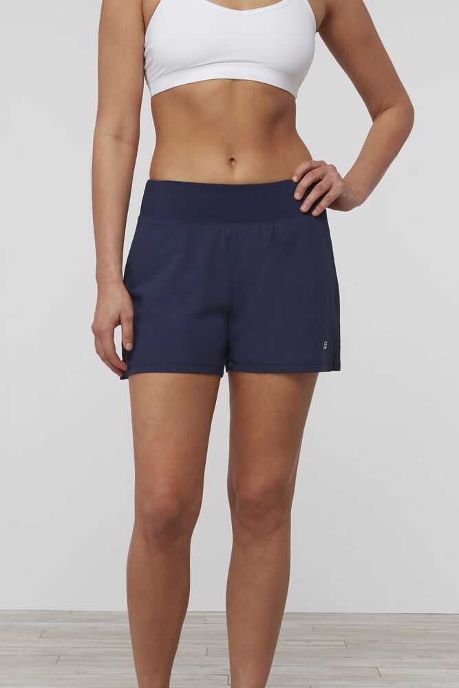 Navy Women\'s FILA Double Layer Tennis Shorts | USA-15164